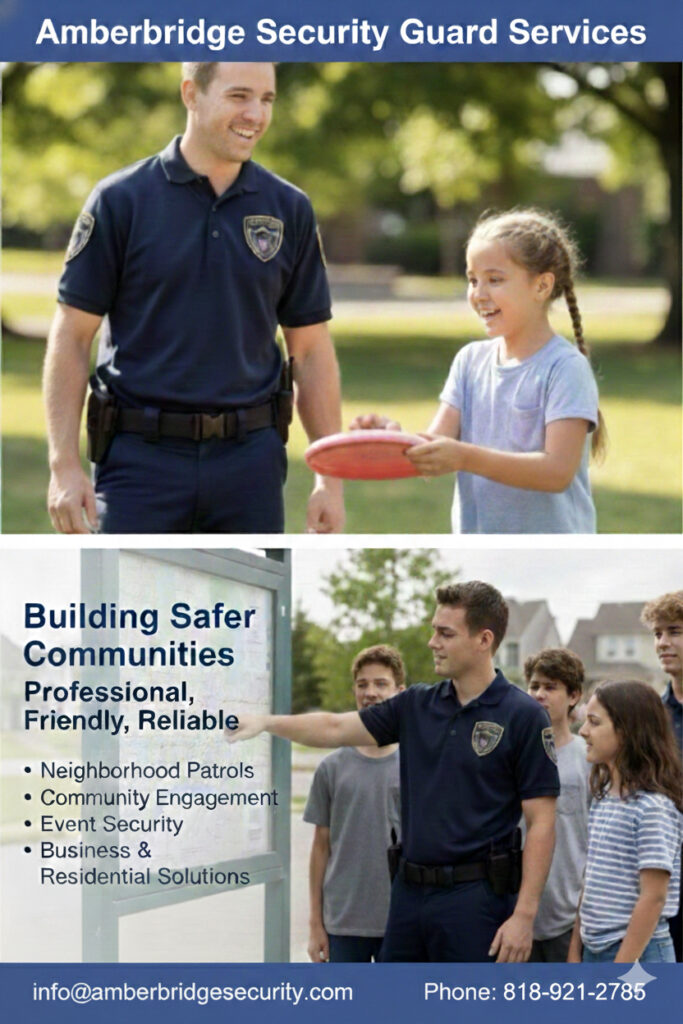 Amberbridge Security Guard Services – Your Safety, Our Priority In today’s fast-paced world, safety isn’t just a necessity—it’s peace of mind. At Amberbridge Security Guard Services, we believe that true protection goes beyond simply standing watch. It’s about building trust, staying vigilant, and delivering security solutions tailored to your unique needs. Why Choose Amberbridge? Our licensed and highly trained security officers are more than just a presence—they’re a proactive force dedicated to safeguarding people, property, and assets. Whether it’s a residential community, commercial property, construction site, or special event, we provide personalized protection that adapts to your environment.